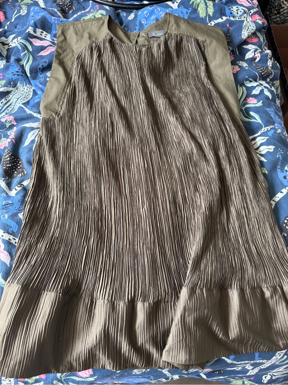 Anthropologie Olive Pleated Midi Dress